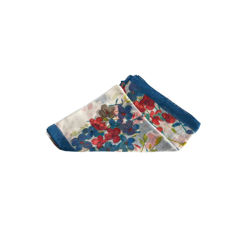 White silk women scarf-null