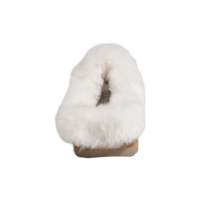 Brown suede leather slippers-null