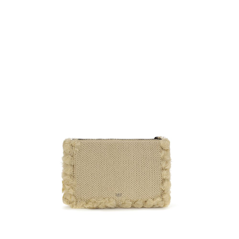 Beige polypropylene clutch bag-null