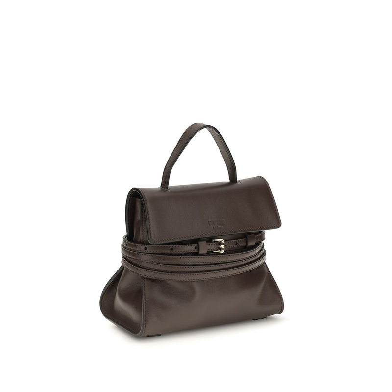 Brown goatskin shoulder bag-null