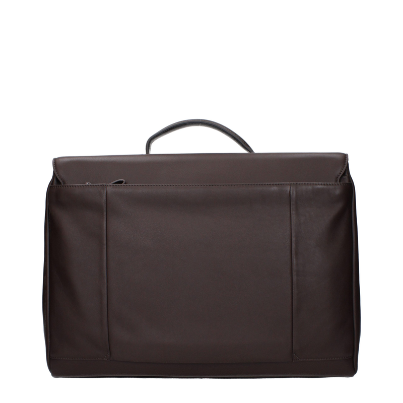 Brown leather business and laptop bag-null