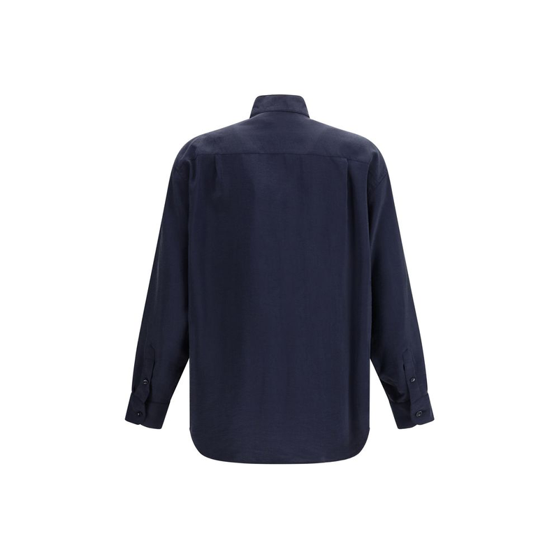 Blue silk dress shirt-null