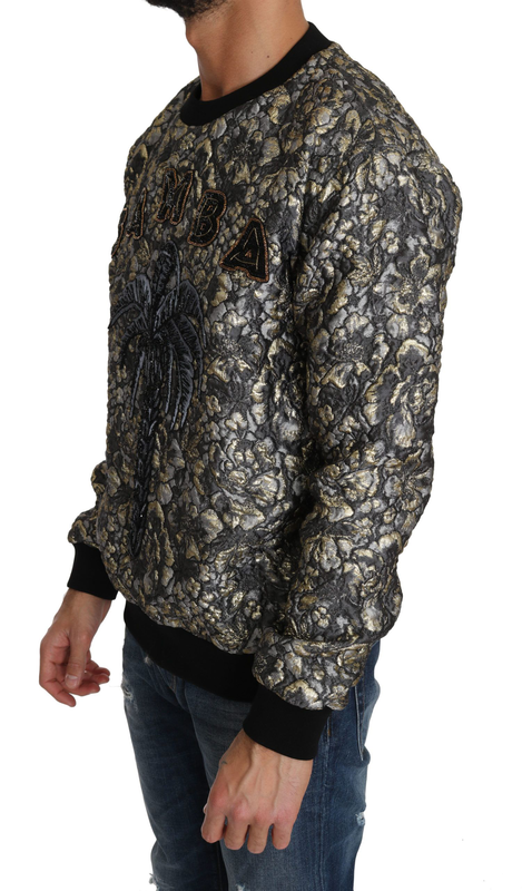 Multicolor samba jacquard palmtree pullover sweater-null