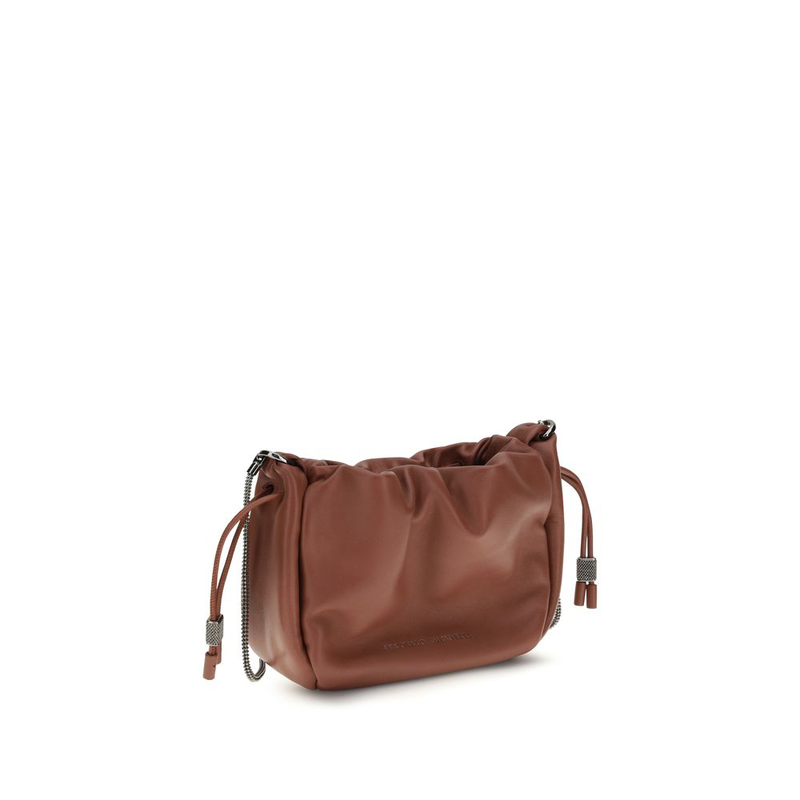Brown calf leather bos taurus shoulder bag-null