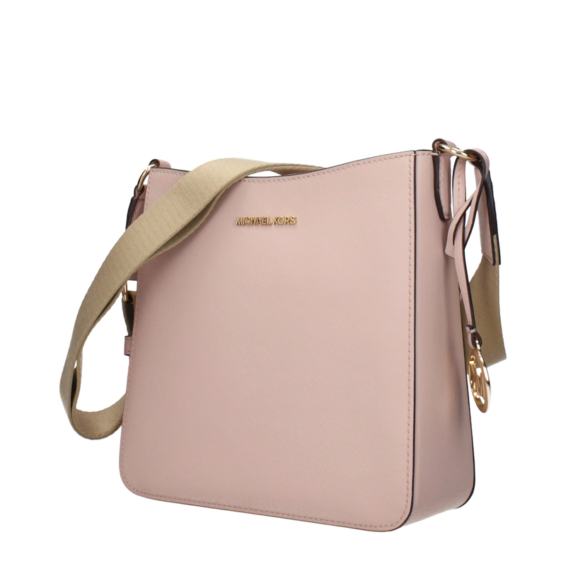 Pink leather shoulder bag-null
