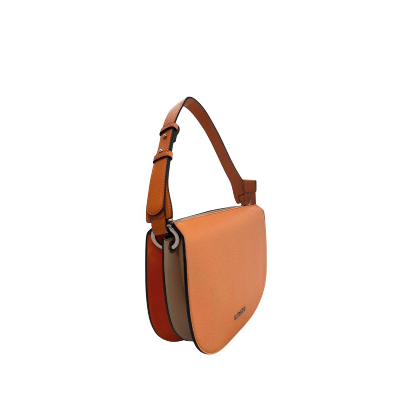 Orange polyurethane women shoulder bag-null