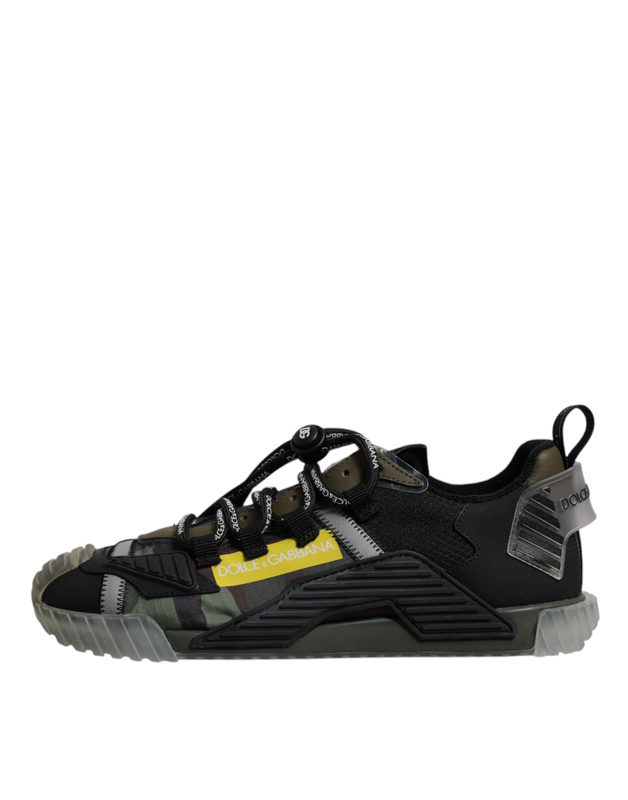 Black green camo ns1 low top sneakers shoes-null