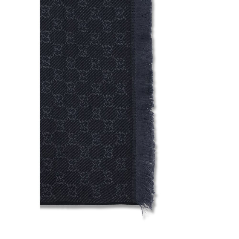 Black wool scarf-null