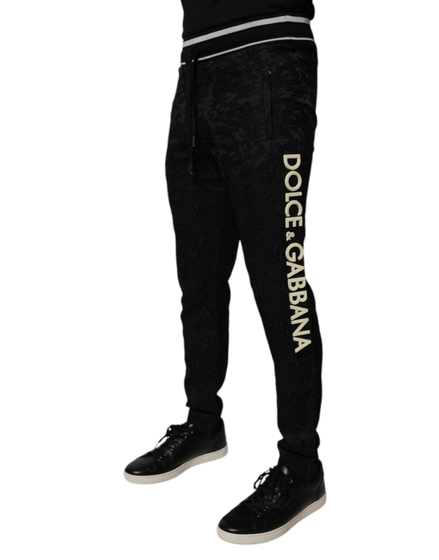 Black mid waist jogger men sweatpants pants-null