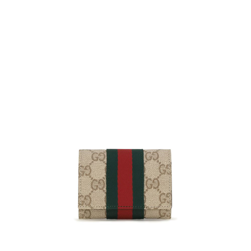 Beige cotton wallet-null