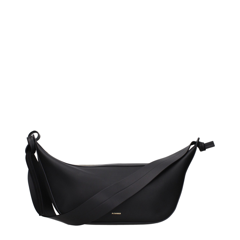 Black leather shoulder bag-null