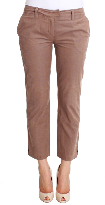 Brown cropped corduroys pants-null