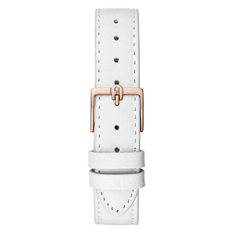 White leather dress watch-null