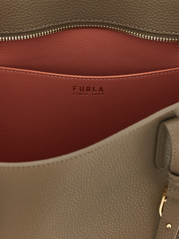 Gray calfskin tote bag-null