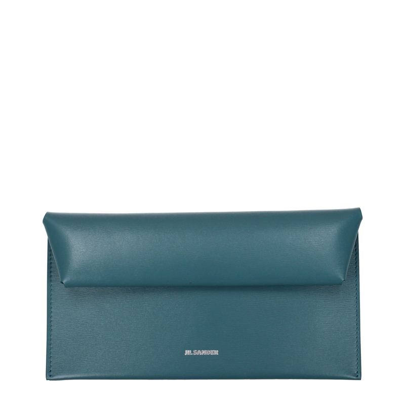 Blue leather wallet-null