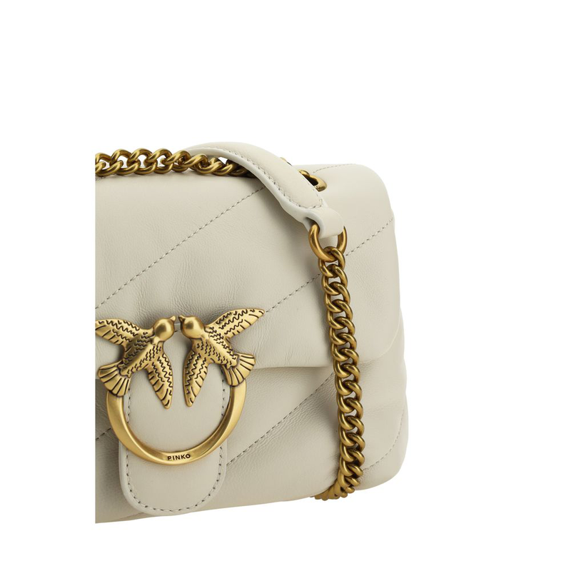 White calf leather bos taurus shoulder bag-null