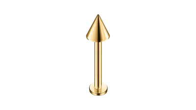 Surgical steel labret cone gold, , medium
