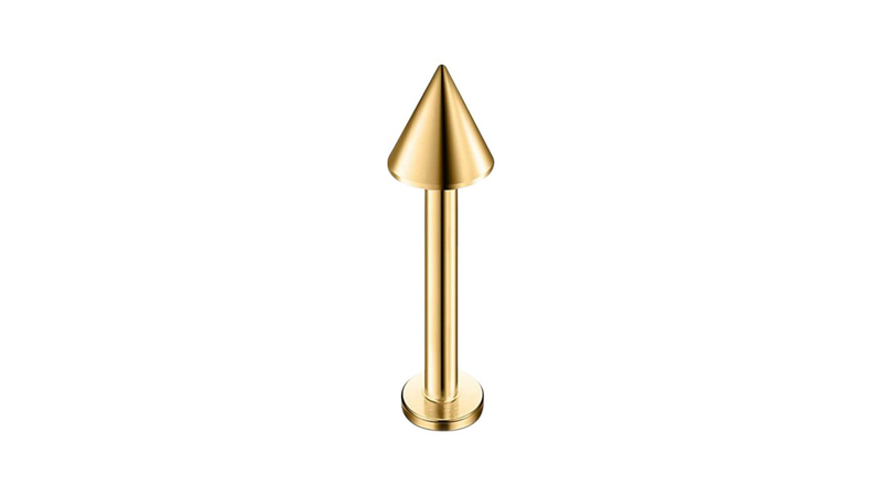 Surgical steel labret cone gold-null