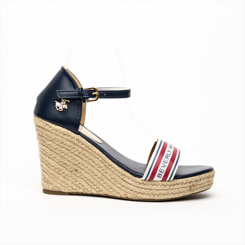 Beverly hills polo club women’s high wedge espadrille sandals with ankle strap-null