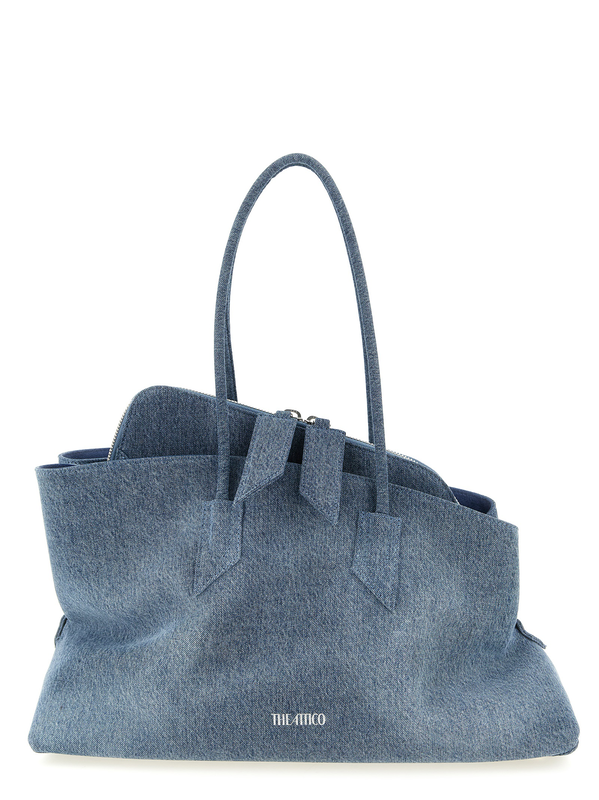 Blue cotton shoulder bag-null