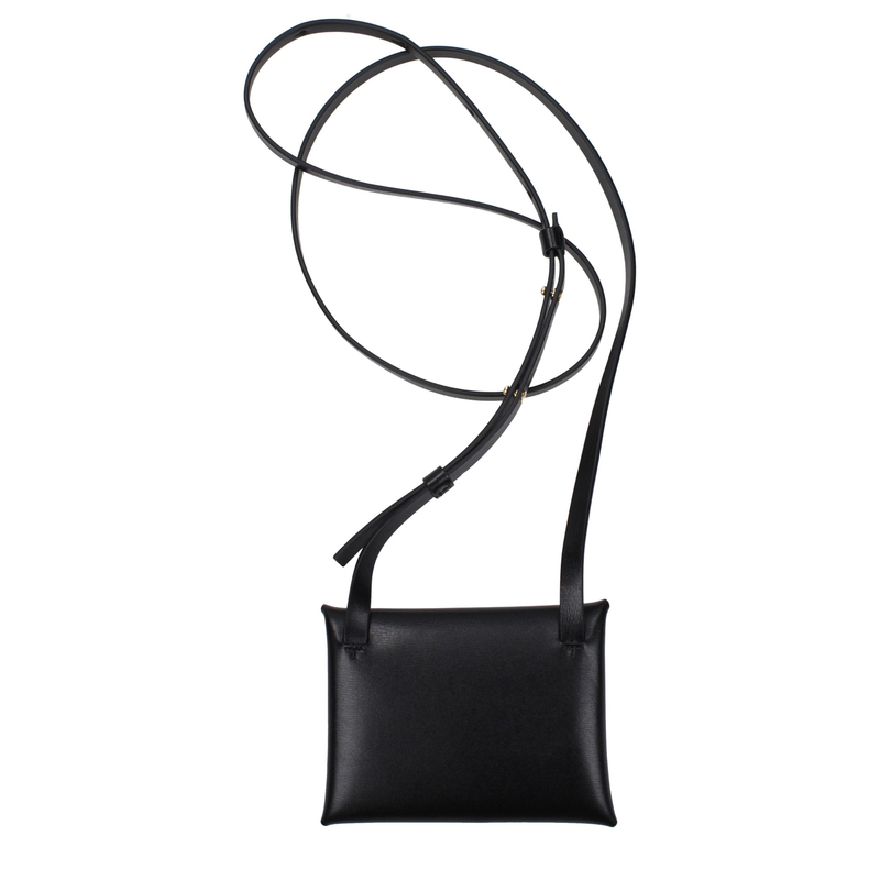 Black leather crossbody bag-null