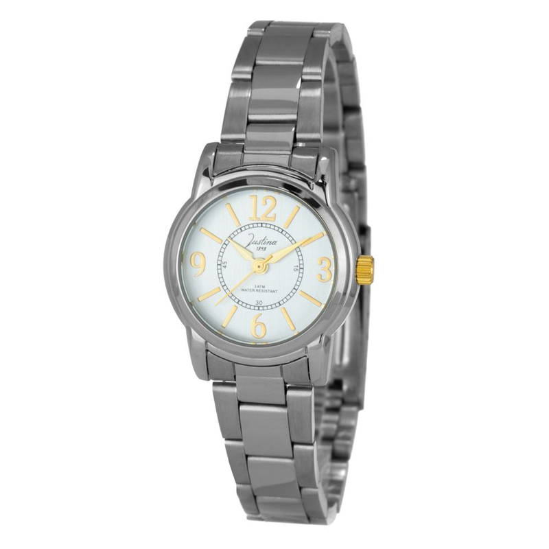 Silver stainless steel dress watch-null