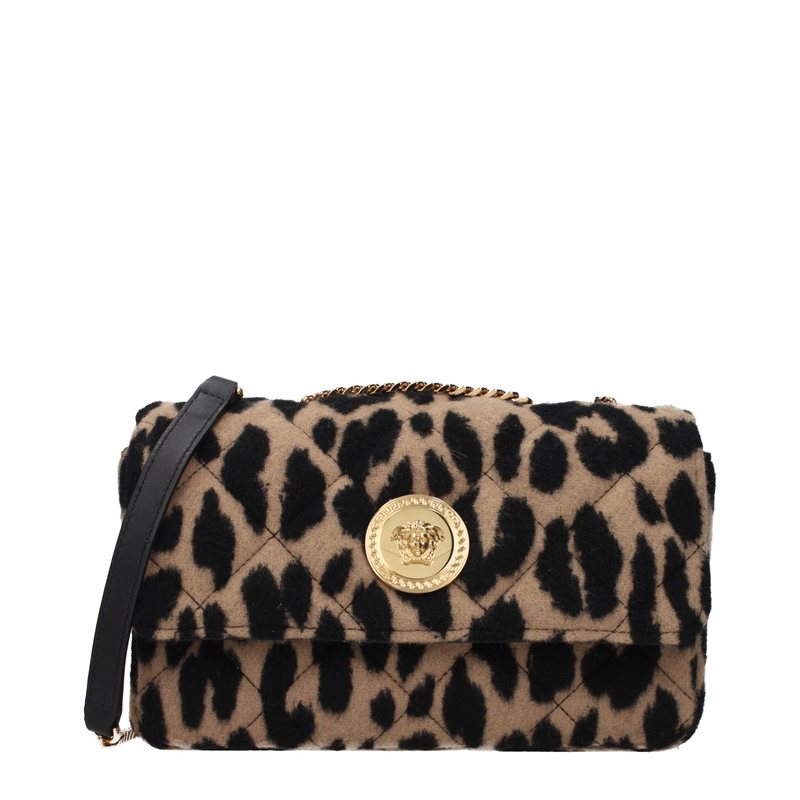 Brown wool shoulder bag-null