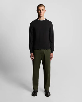 Mesh logo crew neck jumper z865 jet black, Z865 Jet Black, medium