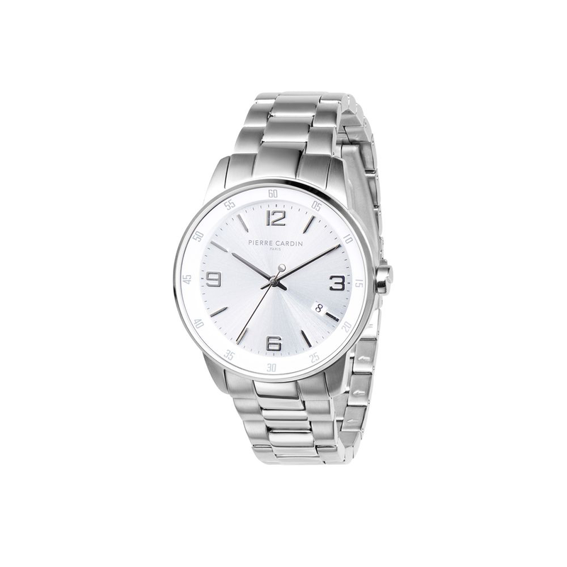 Gray stainless steel dress watch-null