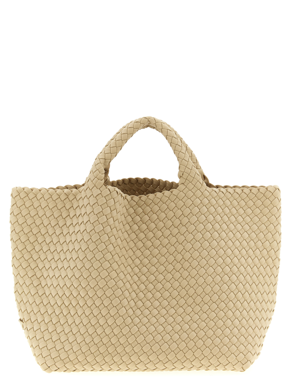 Beige neoprene tote bag-null