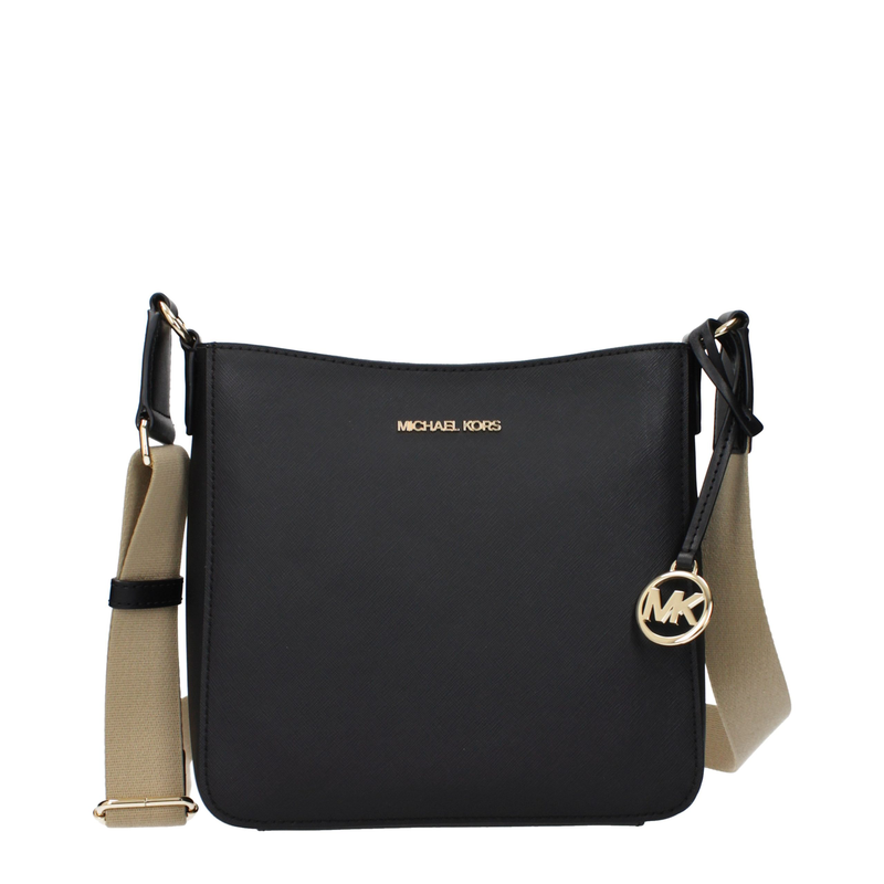 Black leather crossbody bag-null