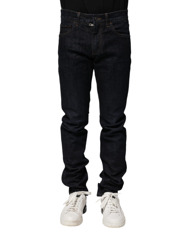 Black cotton skinny denim men jeans-null