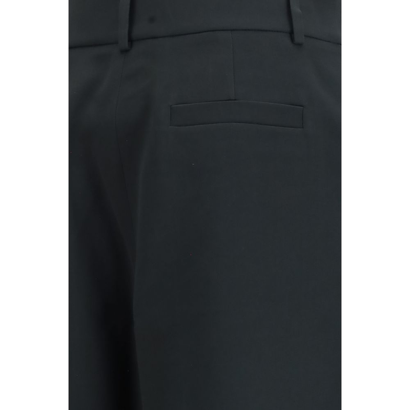 Black silk casual pants-null