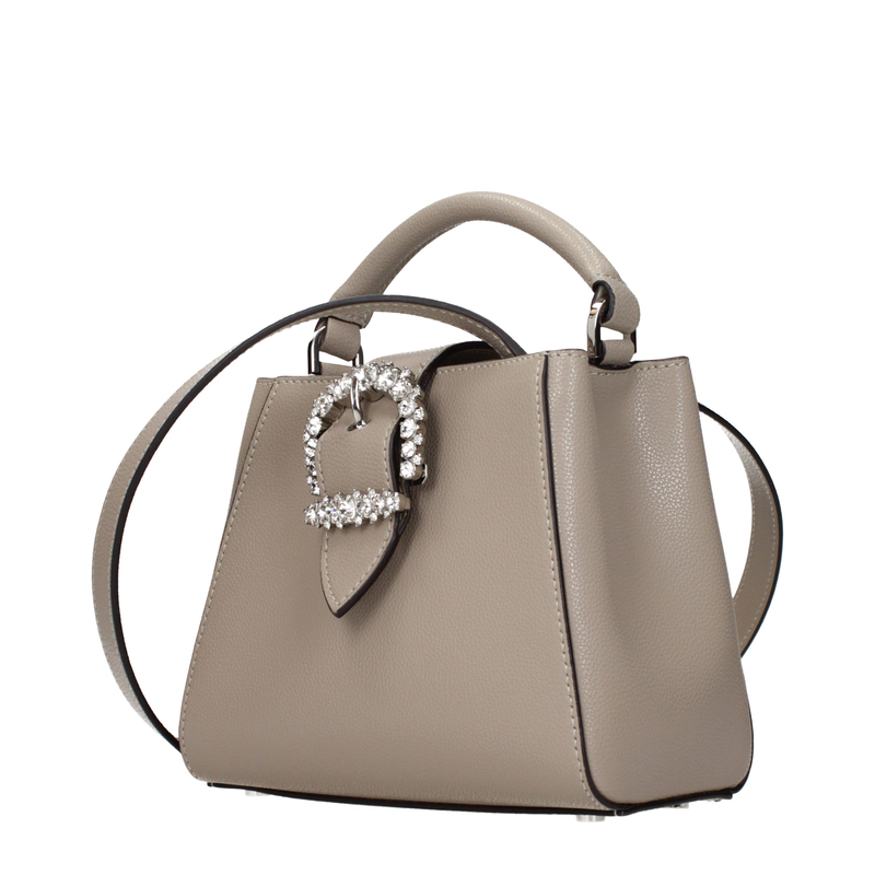 Gray leather handbag-null