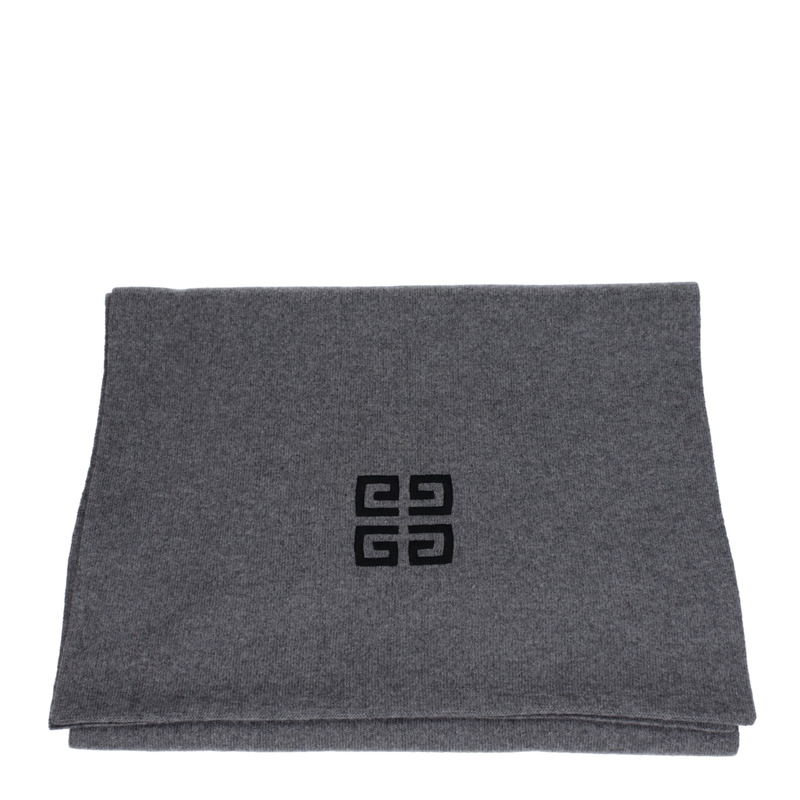 Gray wool scarf-null