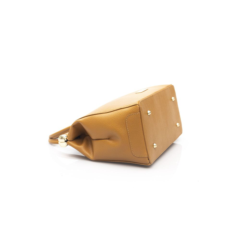 Brown leather women shoulder bag-null