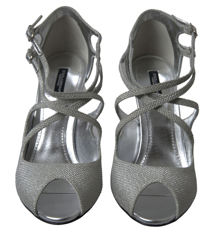 Silver shimmers sandals heel pumps shoes-null