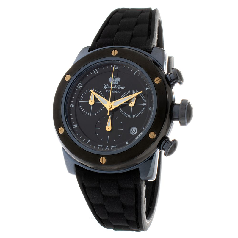 Black synthetic sport watch-null