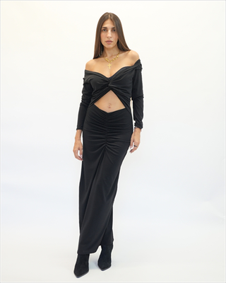 Zande nelly maxi dress zfw2610, Black, medium
