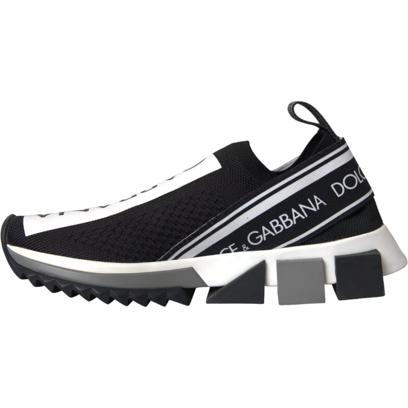 Black white slip on sorrento sneakers shoes-null