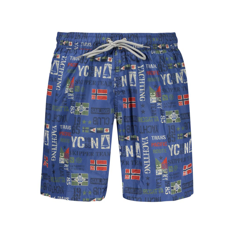 Blue polyester men's swimwear-null