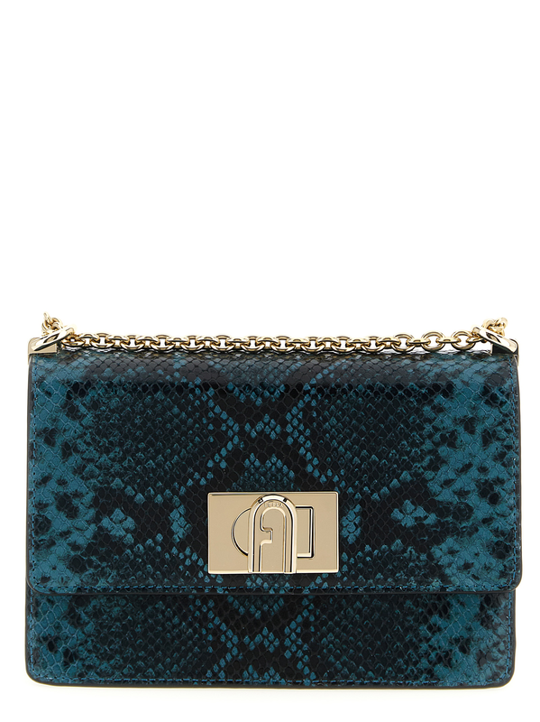 Blue goatskin crossbody bag-null