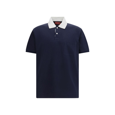 Blue cotton polo shirt, Blue, medium