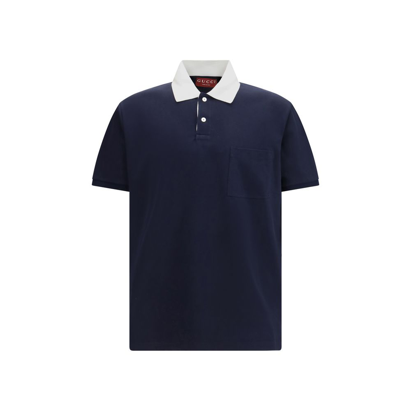 Blue cotton polo shirt-null
