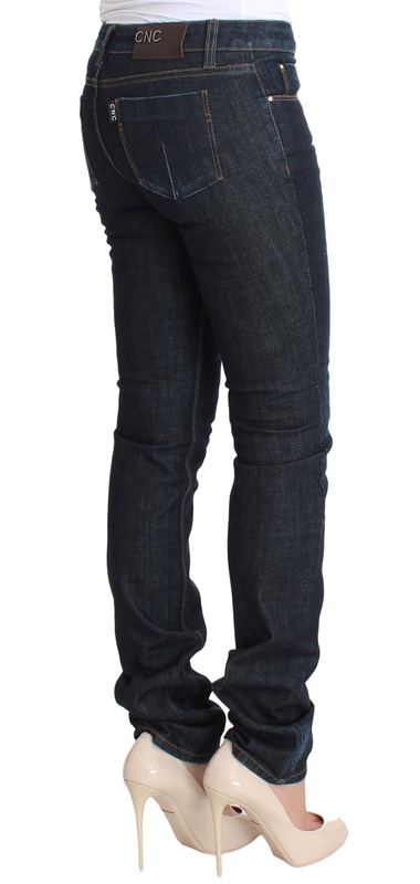 Blue cotton stretch slim fit jeans-null