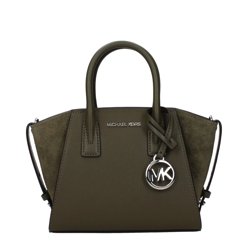 Green leather handbag-null