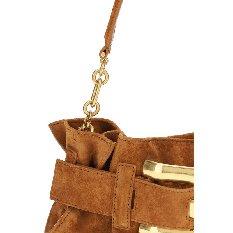 Beige calf leather bos taurus shoulder bag-null