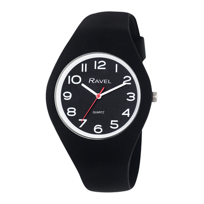 Unisex comfort fit silicone watch - black/black