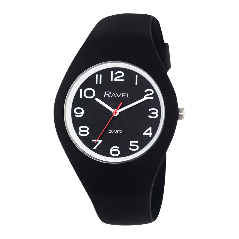 Unisex comfort fit silicone watch - black/black image number null