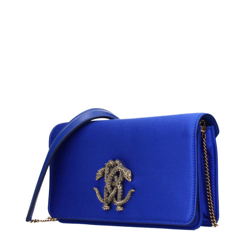 Blue satin clutch bag-null